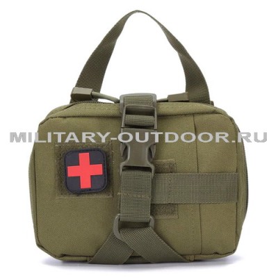 Anbison Horizontal Tactical Medical Pouch Olive